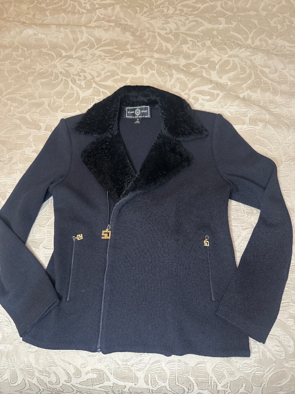 Black knit St. John jacket